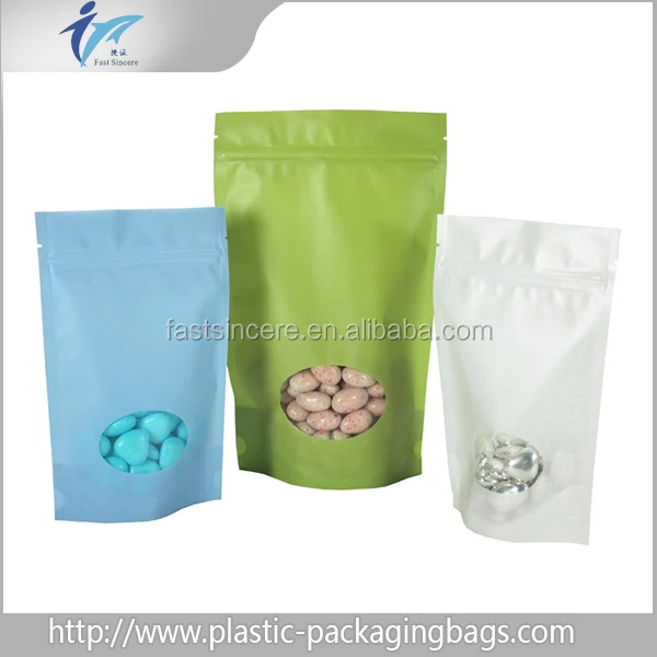 food grade rice paper stand up pouch/silk paper bag with clear window and zipper