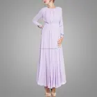 Islamic clothing arabic evening dress long sleeve elegant dropped chiffon muslim evening dresses