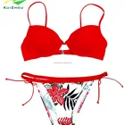 Lady Fashion Solid Color Hot Bikini Set Sexy Bra Top Bikini