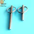 1/4" x 2" Black Zinc Plated Detent Locking Pins With Ring
