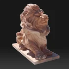 Outdoor garden decoration custom life size entrance marble lion sculpture statue