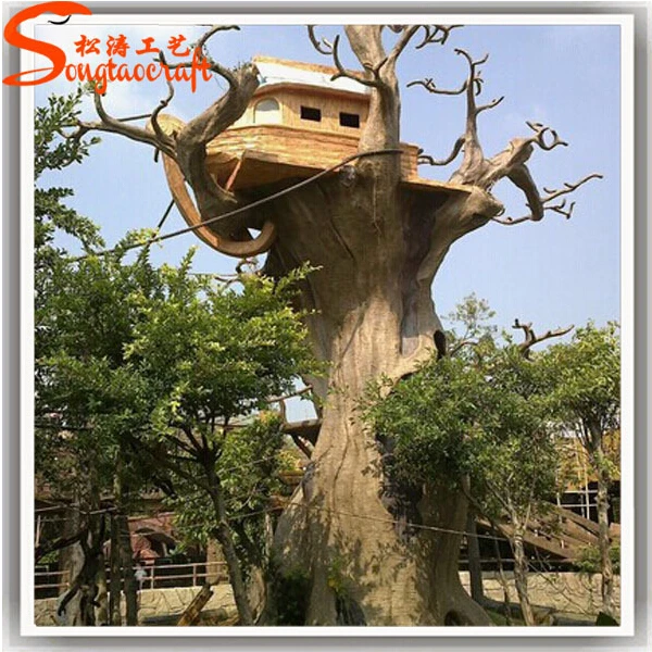 For Kid Amusement Park Artificial Plastic Tree House Buy Tree House