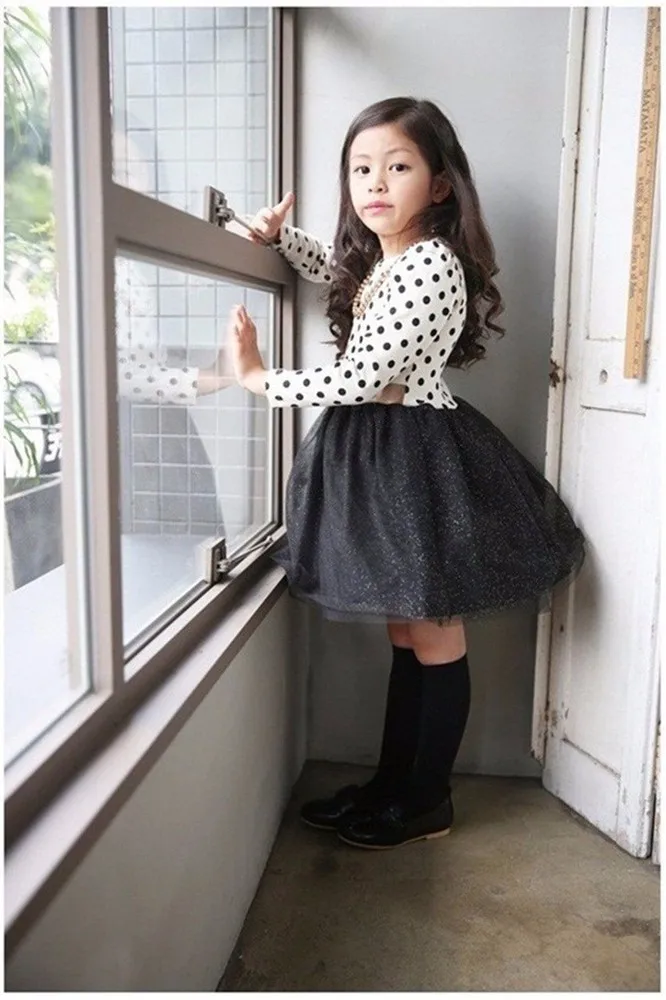 2016 Long-sleeve Frock Baby Girls Dress for Children kids Toddler Princess Casual Clothing Dresses for Girl wear Party Clothes