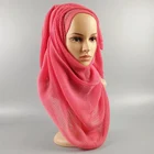 India woman plain crinkle rayon viscose wrap shawl scarf hijab