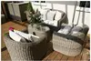 Boston rattan garden furniture 4 seater rounded sofa set