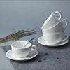 Ceramic Factory China Porcelain White Coffee Cup With Saucer, Restaurant Quality Tableware Cappuccino Cups*