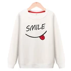 girl women crew neck pullover hoodies 100% cotton plain white sweatshirt