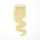Pretty Remy Brazilian Human Hair Bundle 613 Blonde Hair Weave 4x4 Hair