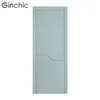 Simple blue soft touch pvc room interior wooden door