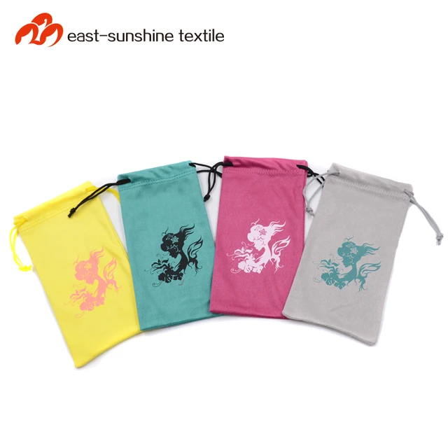 promotional gift soft microfiber cloth drawstring bag for