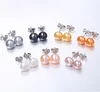 925 sterling silver freshwater black fresh water real pearl earrings drop dangle latest design jewelry stud pearl earrings