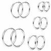 stainless steel huggiees hoop earrings Titanium Steel plated & for woman nickel lead & cadmium free 641025