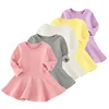 Children Casual Wear Wholesale Cotton Plain Kids Clothes Girl Dress