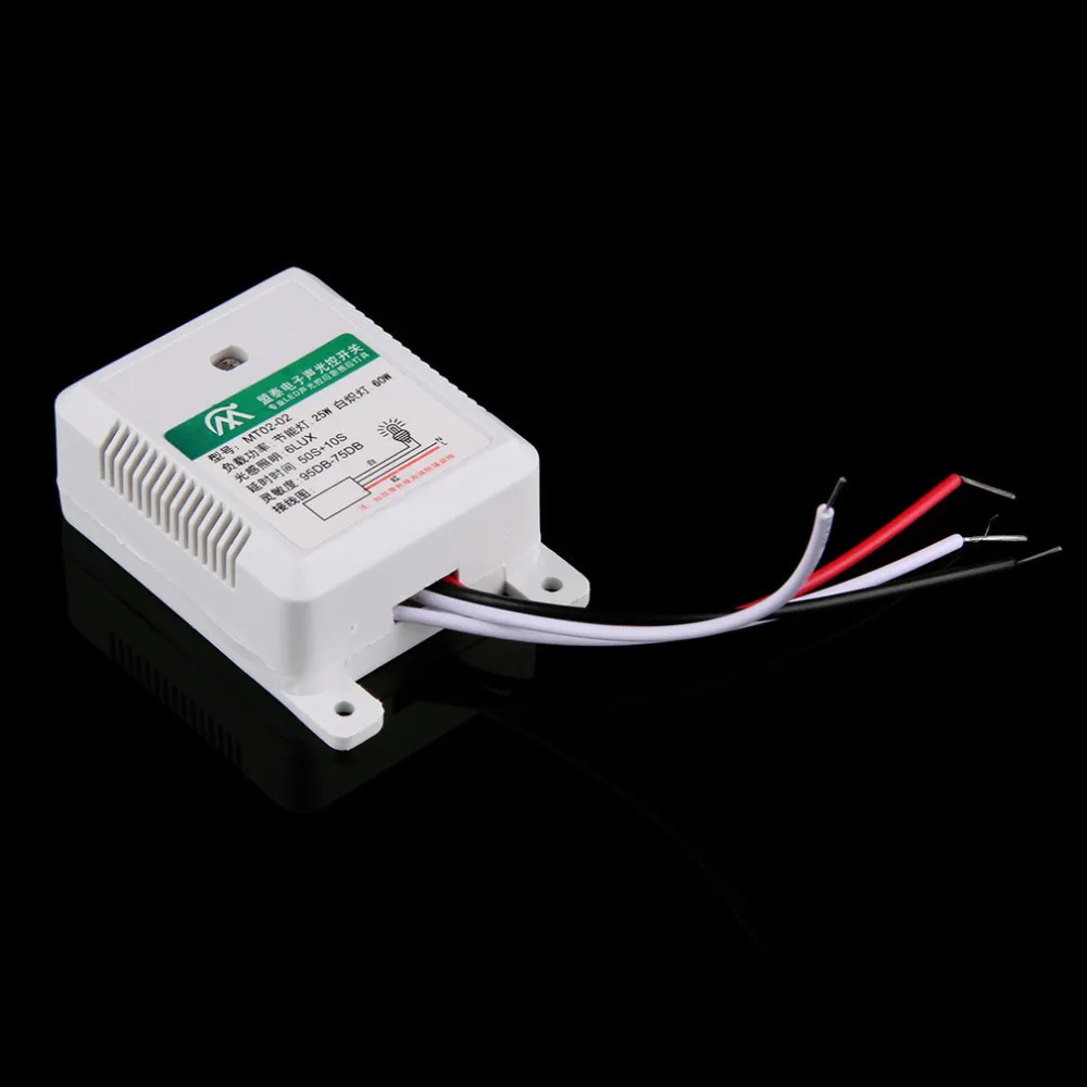 1pcs Hot Worldwide MT02-02 95DB-75DB Intelligent Auto On Off Light Sound Voice Sensor Switch Time Delay AC 160-250V Hot Search