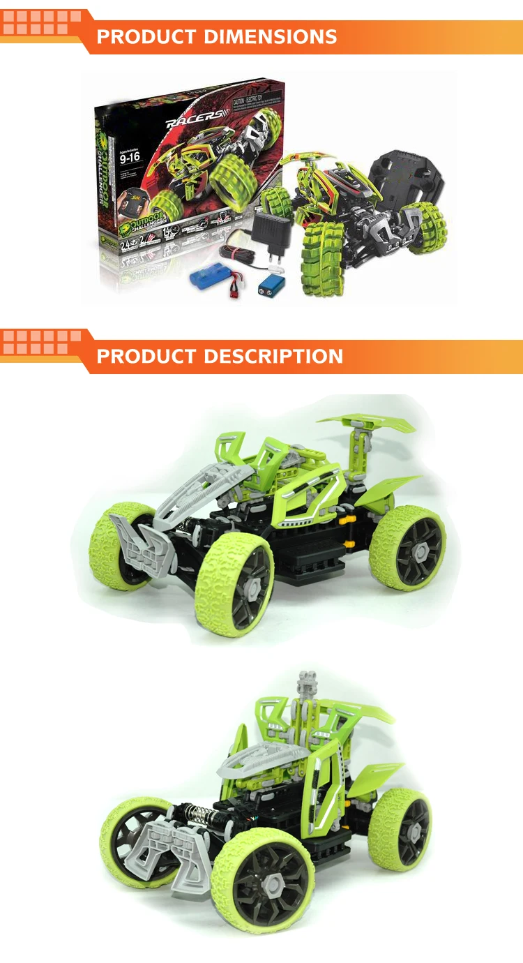 Intelligent Model Plastic Toy Car Assembly Kit With Long Control