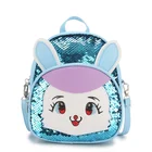 Cartoon Rabbit Backpack PU Sequins Girls School Bag