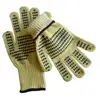 Yellow Aramid and HPPE coated with silicone to prevent slipping Food Grade safety cutting Gloves for hand protection in working