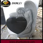 Tombstone Nature Black Granite Angel Heart Shape Headstone Monument Tombstone