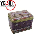suqare candy storage open top tin can customized small mint can