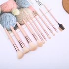Wholesaler Private Label Factory Exquisite 10pcs rufous / pink Ergonomic Portable Makeup Brushes Set