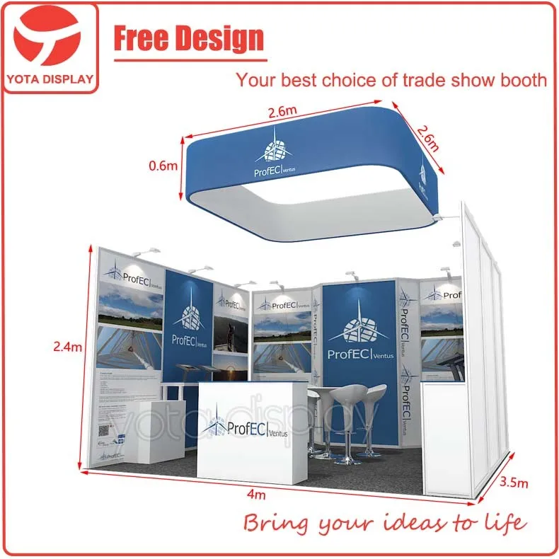 Yota Offer Booth 3mx3m Decent 1 Side Open Fabric Booth Display For