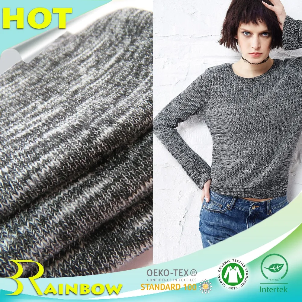 knitting 95% polyester 5% spandex melange hacci hangzhou fabric