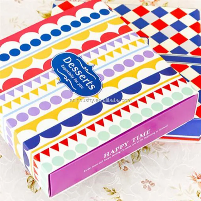 luxury custom colorful dessert packaging box for gift