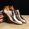 Shiny PU Patent leather oxford dress shoes young male fashion shoes red sole