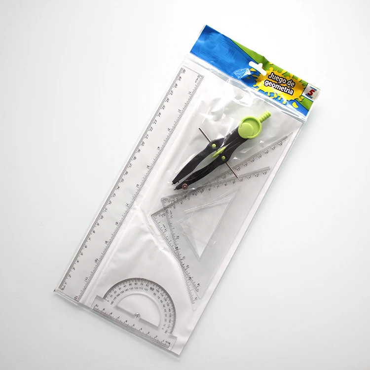 30cm Plastic Geometry Geometric Ruler Set