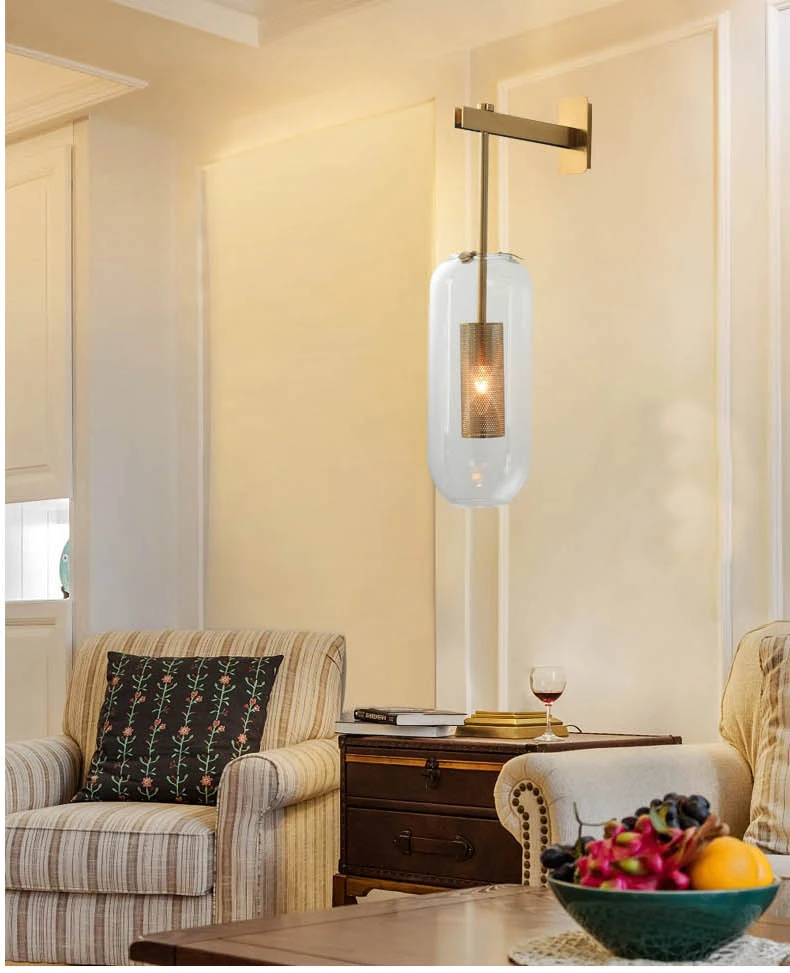 Hot Sale Wall Fitting Bracket Light Modern Crystal Light Indoor LED Wall Lamp E14 Fabric Energy Saving