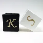 12cm black colored square glass candle jar holder rectangular
