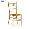 China Cheap Sale Wholesale Stacking Gold Banquet Aluminum Steel Iron Metal Wedding Event Chiavari Chair With Fixed Cushion