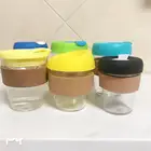 8oz ECO-friendly reusable promotion keep coffee mug with lid,glass cup with cover keep coffee cup