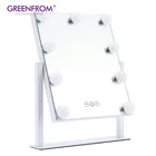 Adjustable Color Touch Screen Bathroom Frameless Hollywood Make Up Mirror With Light Bulbs