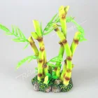 Aquarium ornaments Bamboo Aquarium Fish Tank Decoration with Plastic Plant