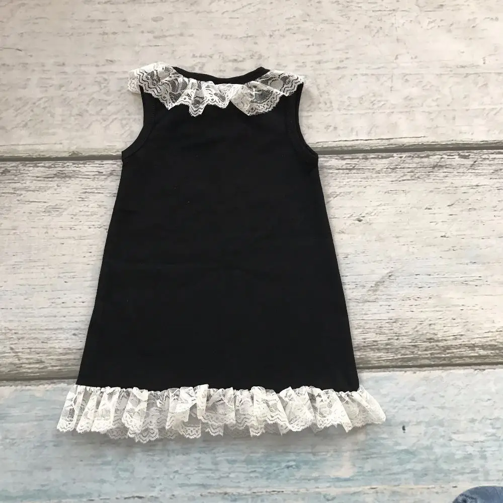 new baby girls clothing black cotton knee-length straight boutique his strength lace dress weakness with match accessories