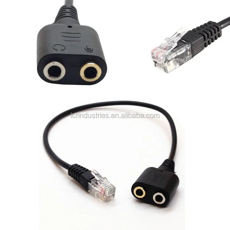 R45Male to double 3.5mm Female Headset Audio Splitter Cable - ANKUX.COM