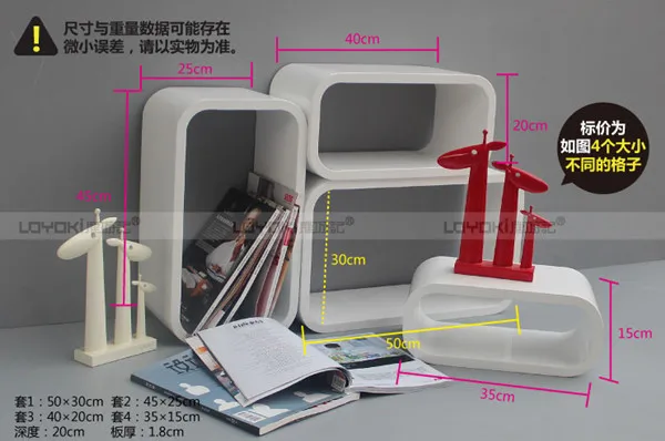 wood square wall mount cube shelf decorative wall decoration wooden fish