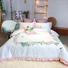 Lace American Satin Embroidered Cotton King Size Duvet Bedding Set Baby Crib
