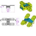 Carbon Steel Invisible Hinge 180 Degree Furniture