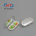 Metal Metal Pill Box Metal HTK005 For Promotion 2 Compartment/2 Cases Metal Pill Box Antique