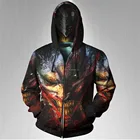 Custom Design OEM Service Full 3D Jacket Sublimation Print Zipup Hoodie with Fleece inside