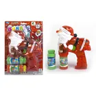 Transparent santa claus battery operated toy four-lamp flash super soaker water bubble gun