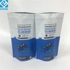 Digital printing private label low MOQ Aluminum foil stand up zipper bag for cookie gummy candy protein whey powder