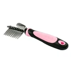 Wholesale Custom Pet Dematting Rake Comb for dog cat with silicone Handle