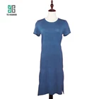 2020 new style short sleeve pullover dress blue for spring summer autumn knit women sweater