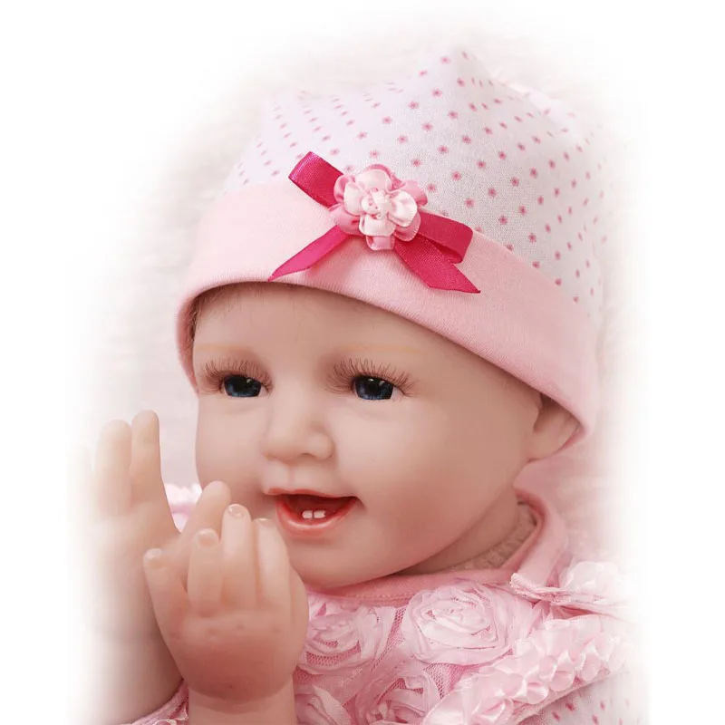 Sweet-Smile-Dolls-For-Girl-22-Soft-Silicone-Reborn-Baby-Doll-with-Rose-Bib-True-To (5)
