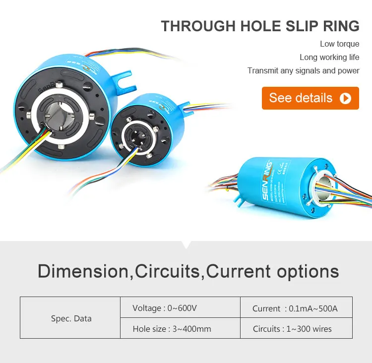 Slip Ring With Through Hole Size 25 4mm From Senring Electric Swivel