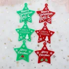 AC1577-50mm Acrylic Star Keychain Merry Christmas Tags X-mas Earrings Red Green Star Party Gifts Laser cutout