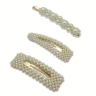 F&J brand fashion hair accessories custom pearl hair pin with clip for wedding